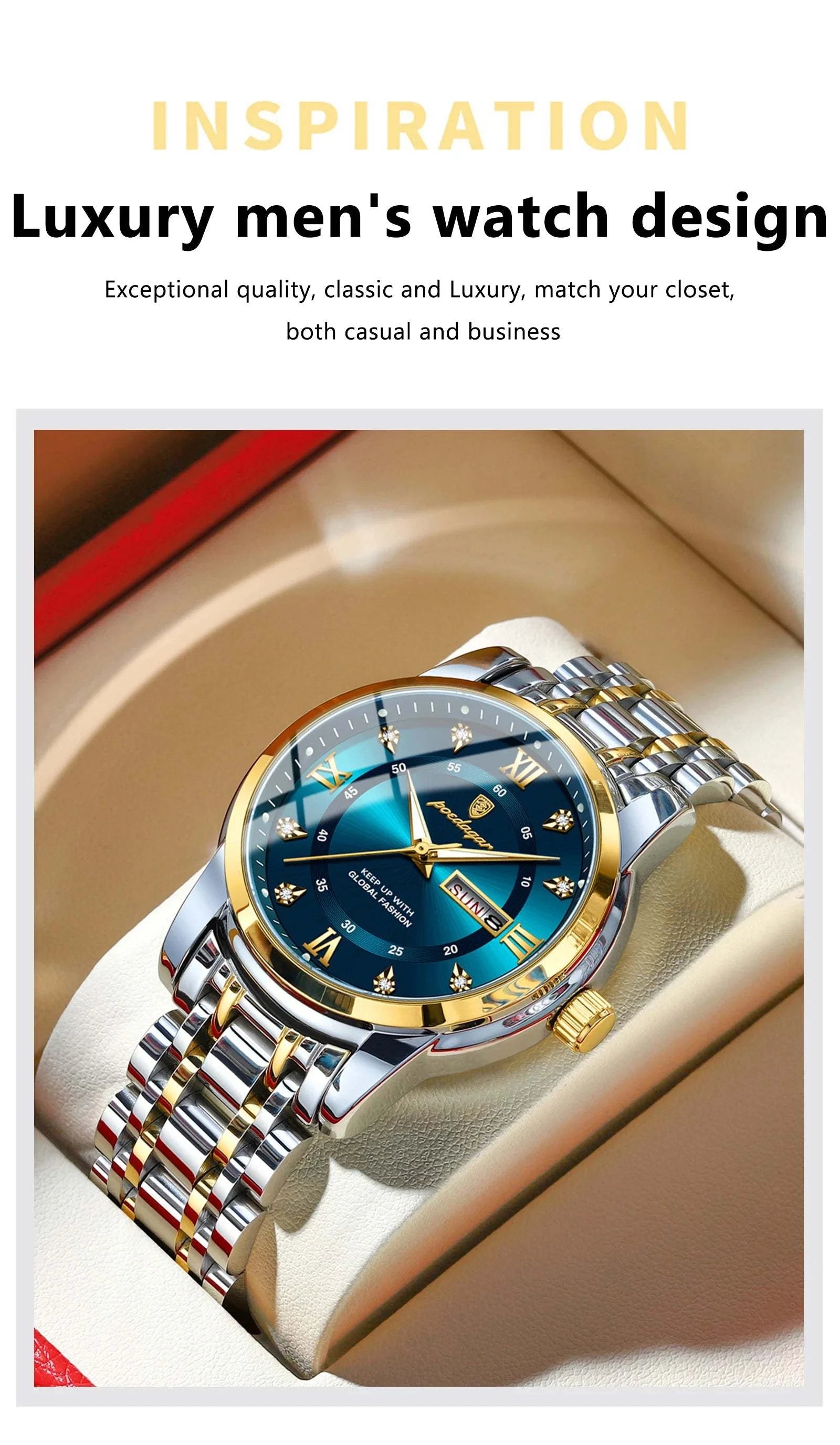 Luxury Watch for Men – Elegant Quartz Timepiece with Date & Week FunctThe Luxury Watch for Men combines sophistication and functionality in one stunning design. This elegant quartz timepiece features a date and week display, making it Shop All I WantShop All I WantLuxury Watch