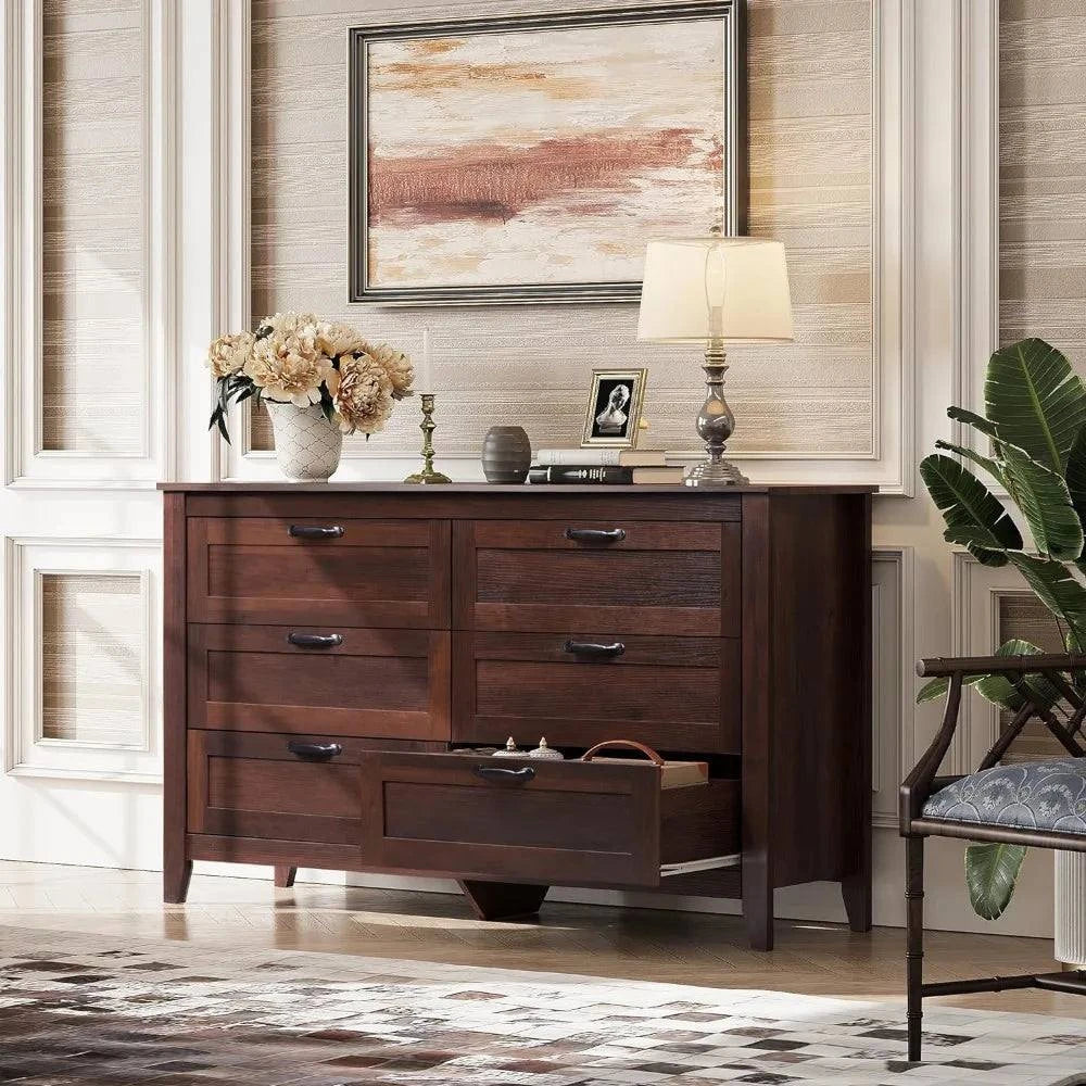 6-Drawer Retro Dresser 🪑 | Metal Handles, Large Storage for Bedroom &Add a touch of vintage charm and ample storage to your bedroom or living room with this 6-Drawer Retro Dresser 🪑. Featuring metal handles and a sleek design, this dShop All I WantShop All I Want6-Drawer Retro Dresser 🪑