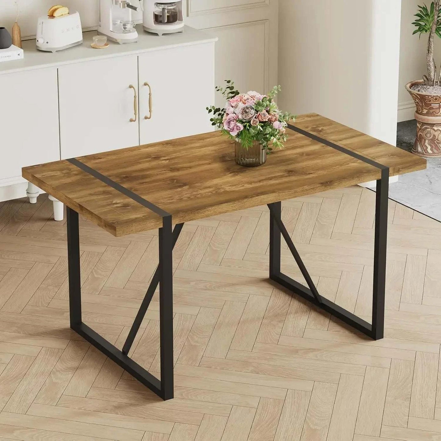 5-Piece Dining Set for 4 π½οΈ | 55β Mid-Century Modern Wooden Table witElevate your dining space with the 5-Piece Dining Set for 4, featuring a 55β Mid-Century Modern Wooden Table paired with fabric chairs. Designed with modern home desShop All I WantShop All I Want5-Piece Dining Set