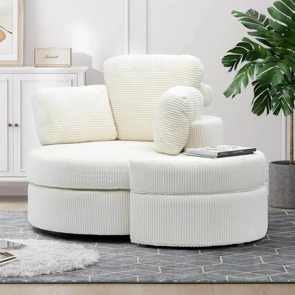 Cozy Round Reading Swivel Accent Chair โ With Ottoman & Pillow ๐๏ธElevate your living space with the Cozy Round Reading Swivel Accent Chair โ With Ottoman & Pillow ๐๏ธ Designed for both comfort and style, this chair features a Shop All I WantShop All I WantCorduroy Swivel Accent Chair โ