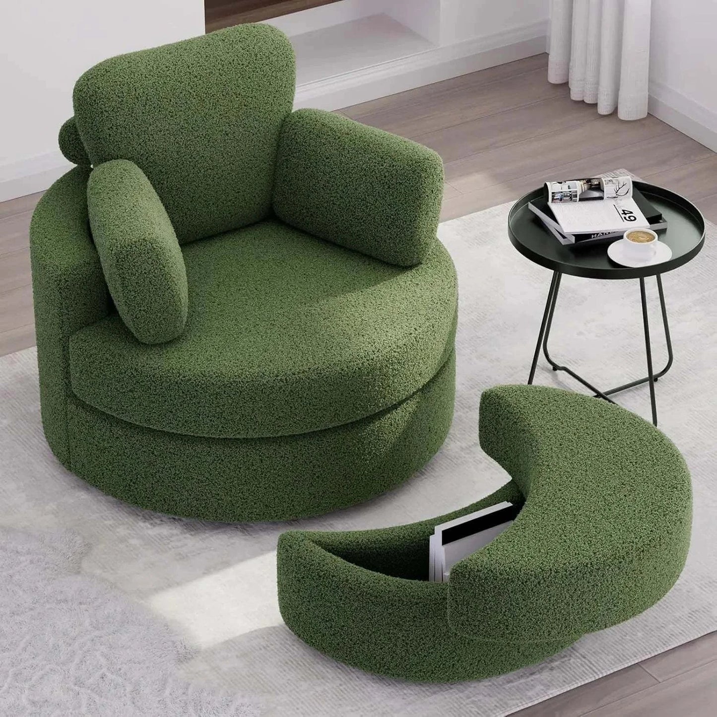 Cozy Round Reading Swivel Accent Chair โ With Ottoman & Pillow ๐๏ธElevate your living space with the Cozy Round Reading Swivel Accent Chair โ With Ottoman & Pillow ๐๏ธ Designed for both comfort and style, this chair features a Shop All I WantShop All I WantCorduroy Swivel Accent Chair โ