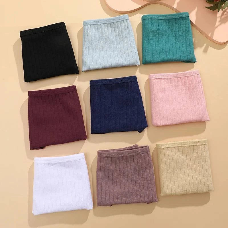 4PCS Cotton Panties Set | Sexy Low Rise Ribbed Underwear for Women 🌸Refresh your lingerie drawer with this 4PCS/set of cotton panties for women. These sexy low rise briefs feature a ribbed design, offering both style and comfort. MadShop All I WantShop All I WantSexy Low Rise Ribbed Underwear