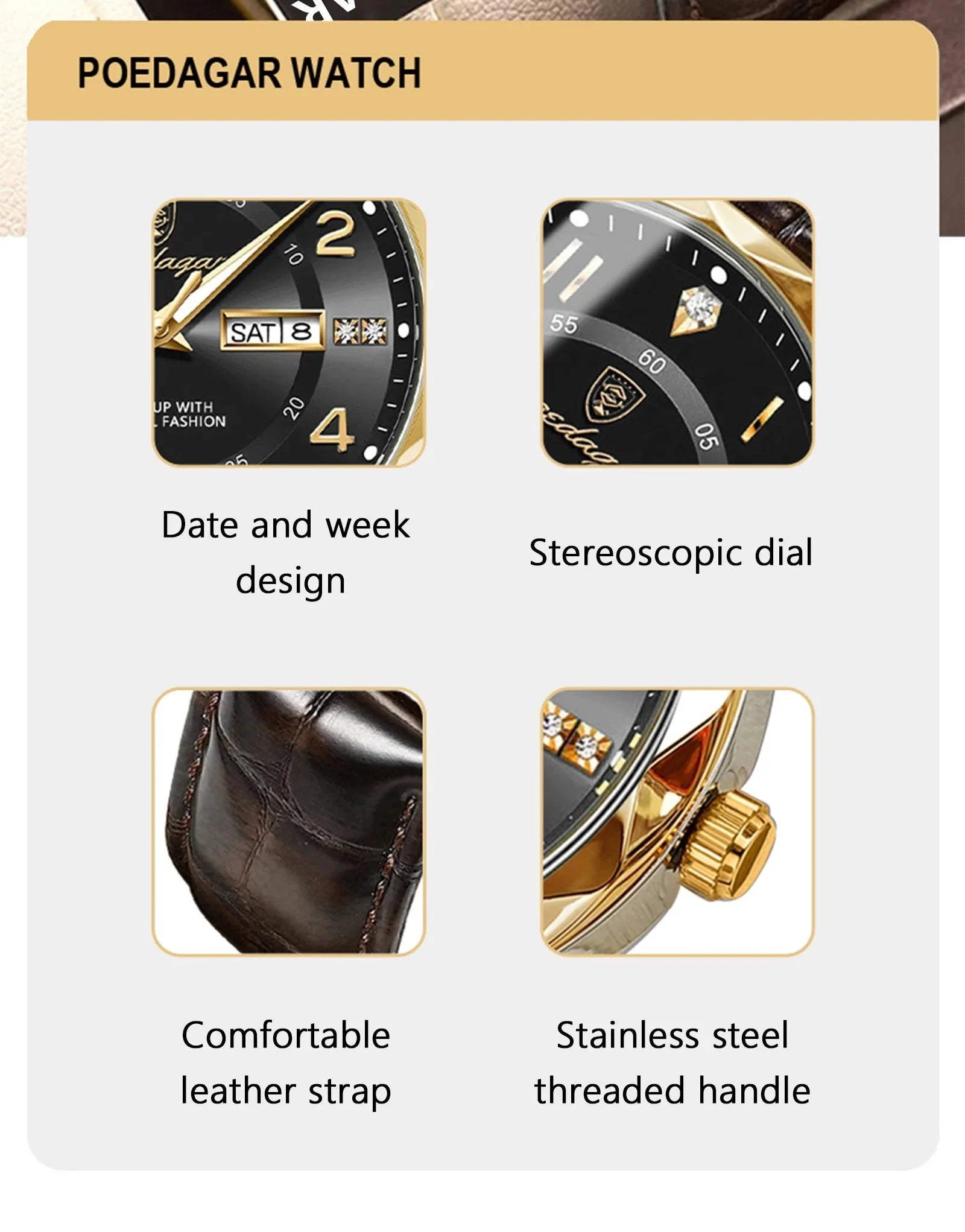 Luxury High-Quality Men’s Watch – Sport Quartz, Waterproof Luminous DaMake a bold statement with the POEDAGAR Fashion Men’s Wristwatch, a luxury timepiece designed for the sophisticated man. This stylish chronograph features a strikingShop All I WantShop All I WantLuxury High-Quality Men’