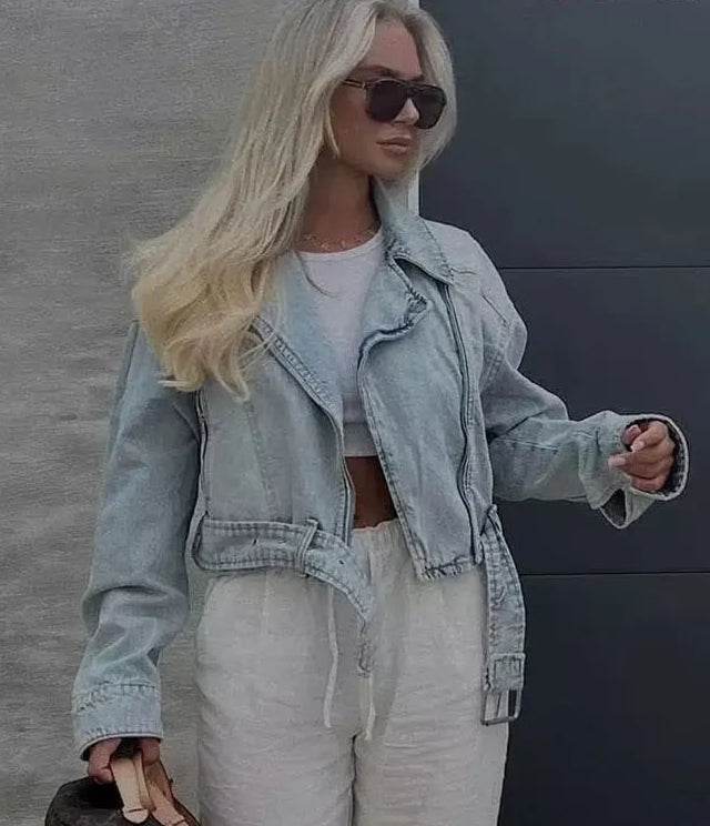 Denim Lapel JacketUpdate your wardrobe with this classic denim lapel jacket. A timeless piece that adds effortless style to any outfit. 👖✨SHOP ALL I WANTShop All I WantDenim Lapel Jacket