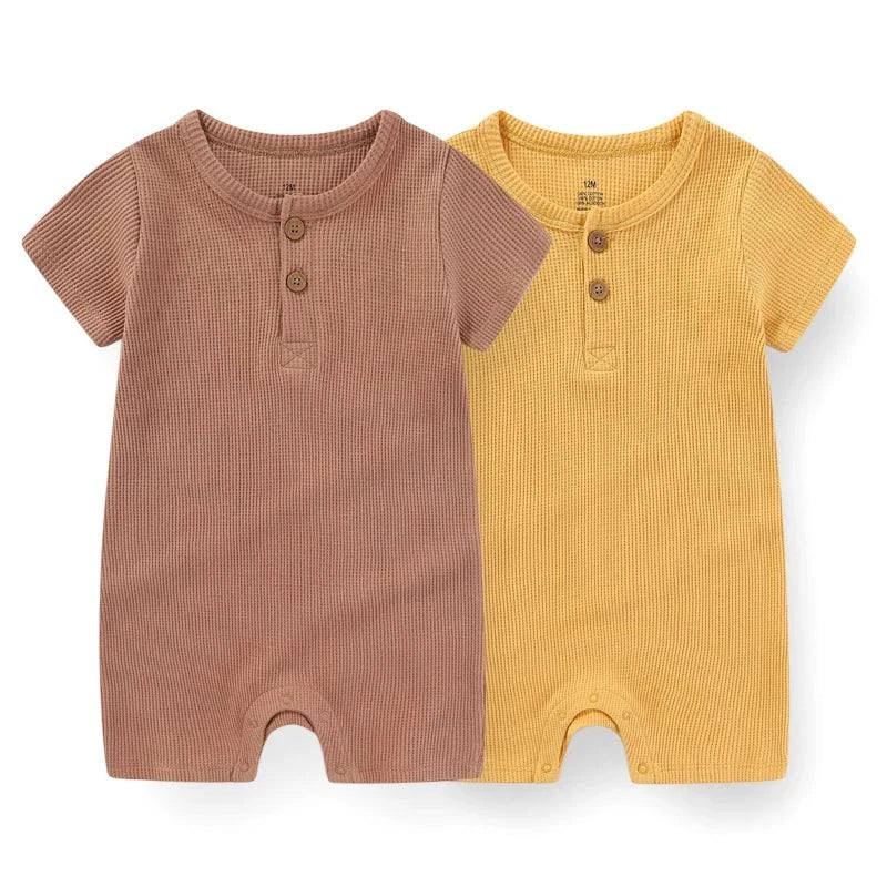 Newborn Baby Clothes – 2-Piece Waffle Print Rompers, Short Sleeves forDress your little one in style and comfort with these adorable 2-Piece Waffle Print Rompers. Designed for both boys and girls, these short-sleeved rompers are perfecShop All I WantShop All I WantNewborn Baby Clothes
