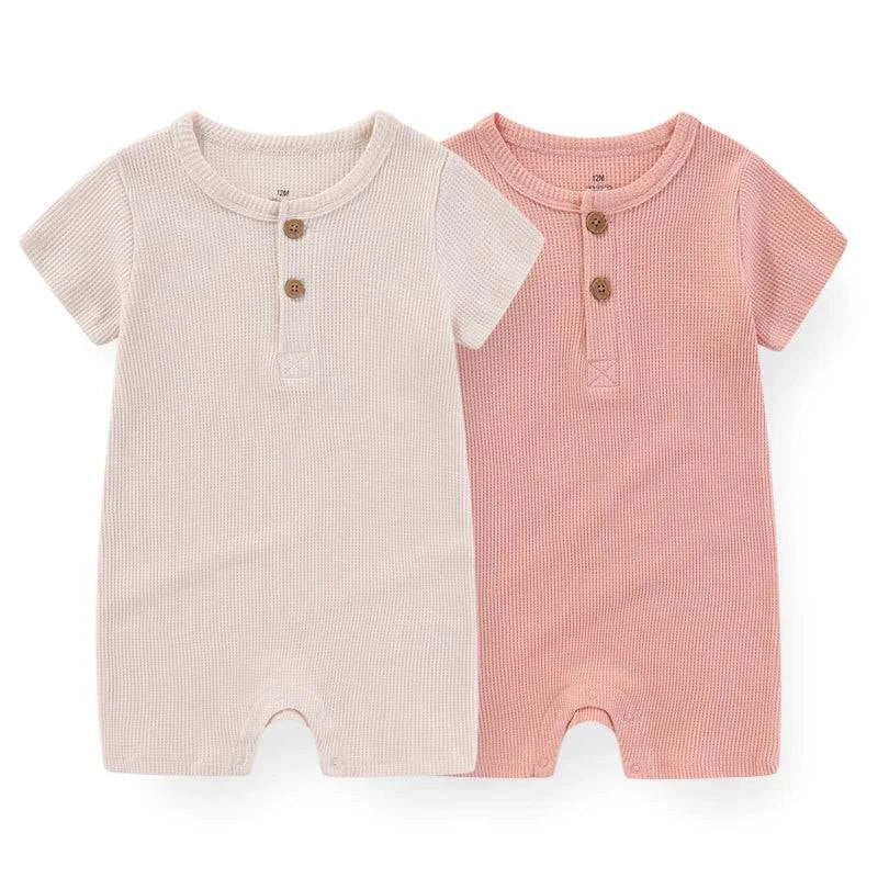 Newborn Baby Clothes – 2-Piece Waffle Print Rompers, Short Sleeves forDress your little one in style and comfort with these adorable 2-Piece Waffle Print Rompers. Designed for both boys and girls, these short-sleeved rompers are perfecShop All I WantShop All I WantNewborn Baby Clothes