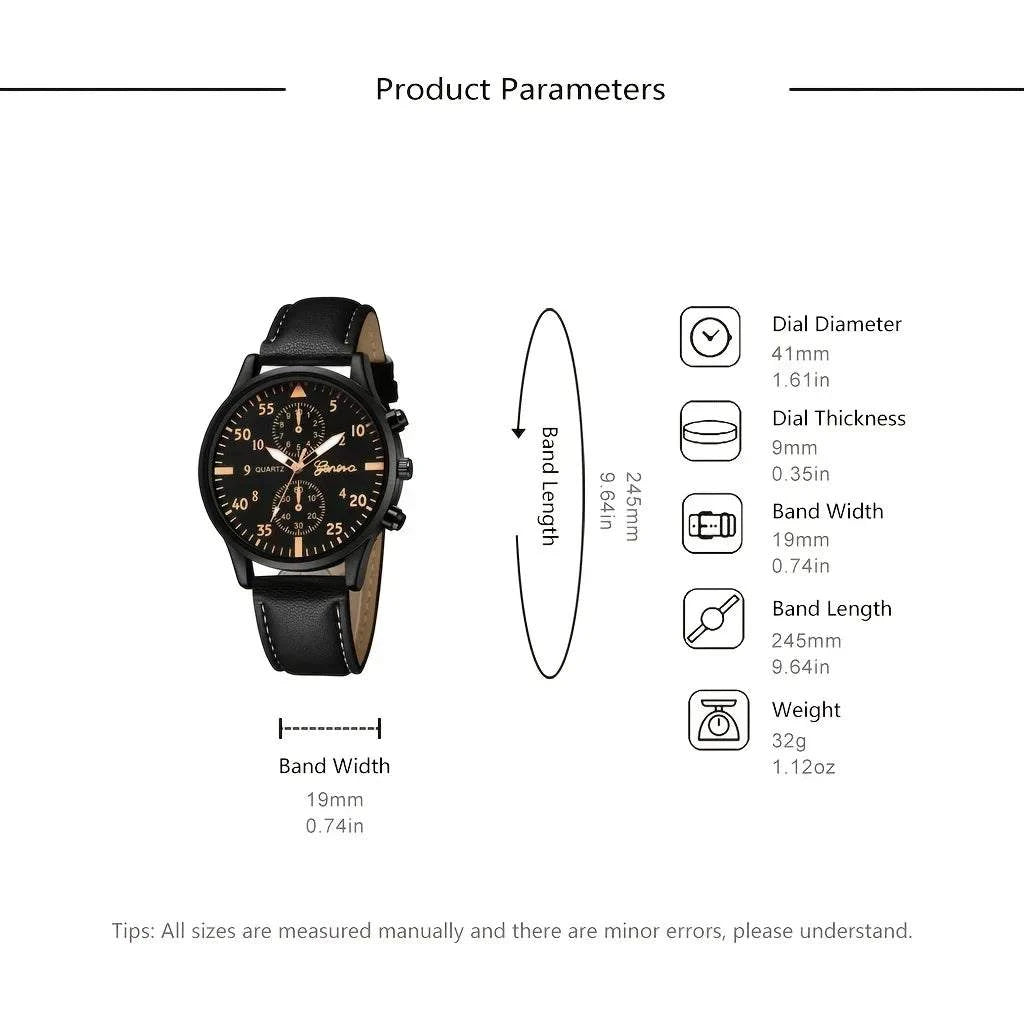 Men's Sports Watches Set | Luxury Quartz Wristwatch with Leather BraceElevate your style with this men's sports watches set, featuring a luxurious quartz wristwatch and a brown leather bracelet. This casual clock watch is perfect for bShop All I WantShop All I WantSports Watches Set