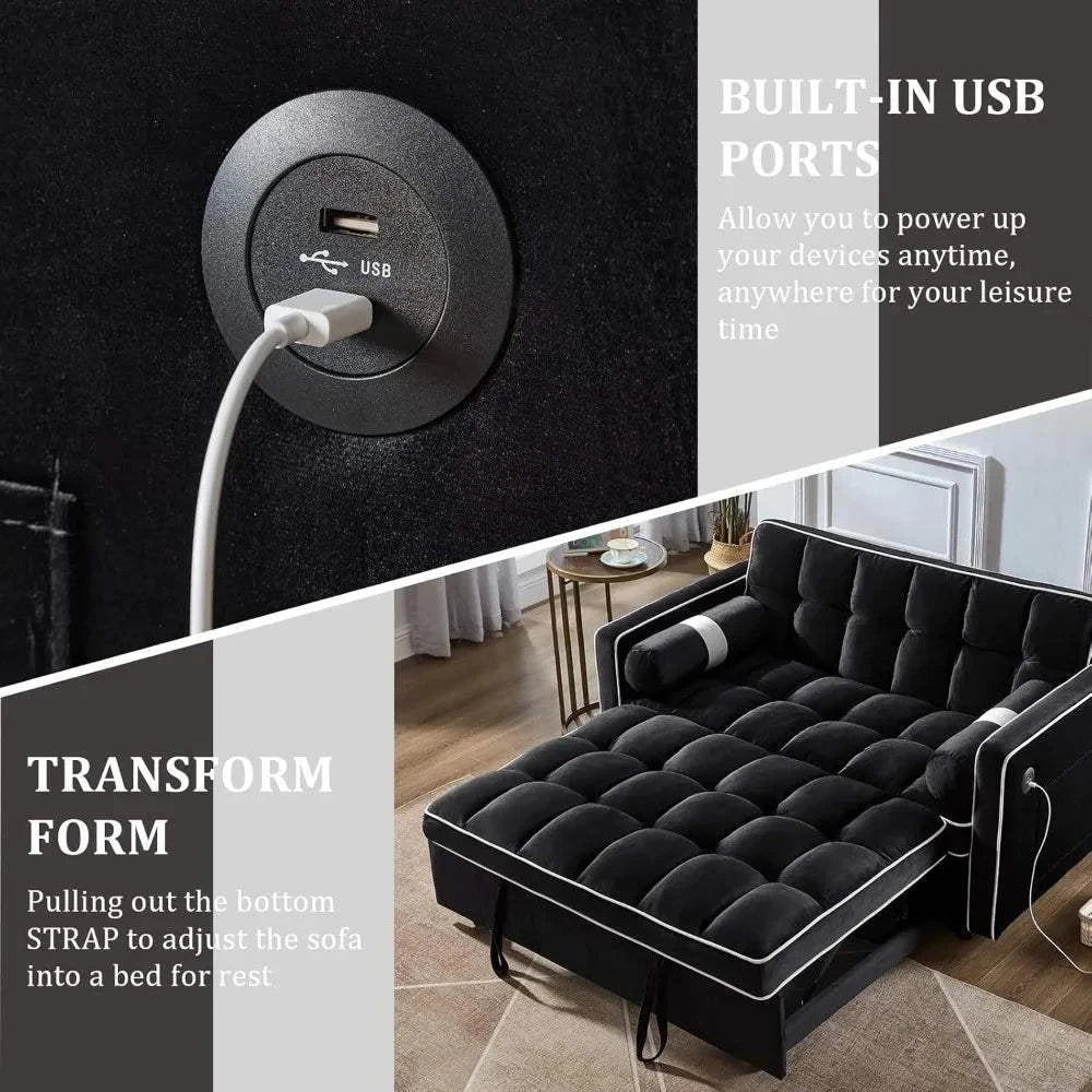 Convertible Sofa Shop All I Want Convertible Sofa Bed with USB Ports: Relax & Recharge 🛋️ | 55” ModernUpgrade your living space with the Convertible Sofa Bed that combines comfort, functionality, and modern style. This 55" velvet sofa bed features an adjustable backrShop All I WantShop All I Want55” Modern Velvet, Adjustable Backrest
