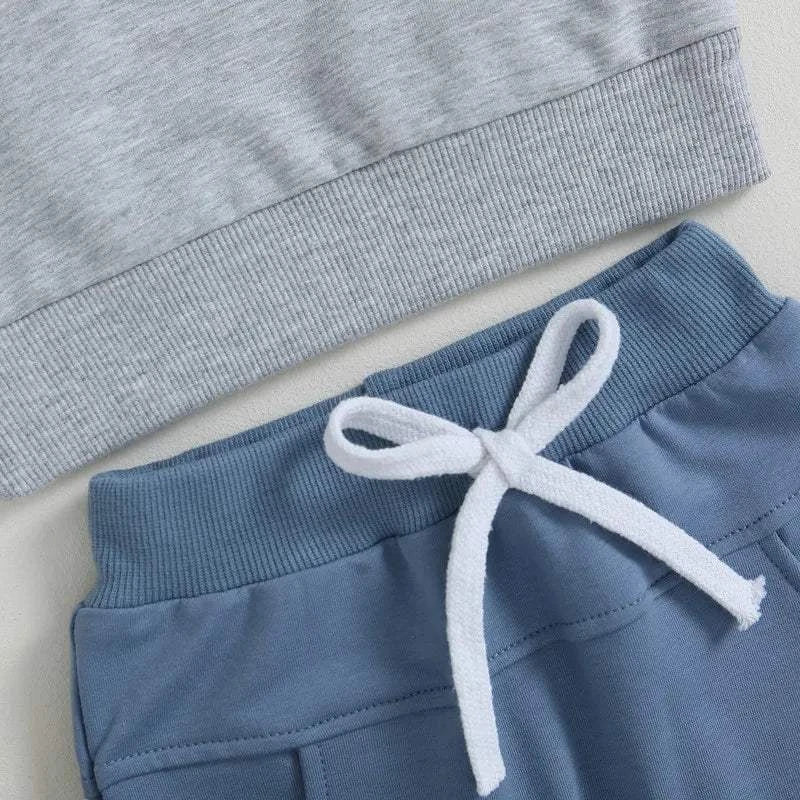 Newborn Baby Boy Pant Set – Autumn 2-Piece Outfit, Contrast Color SweaPrepare your little one for autumn in style with this adorable 2-piece pant set. Featuring a cozy sweatshirt and matching elastic pants in a contrast color design, iShop All I WantShop All I WantNewborn Baby Boy Pant Set