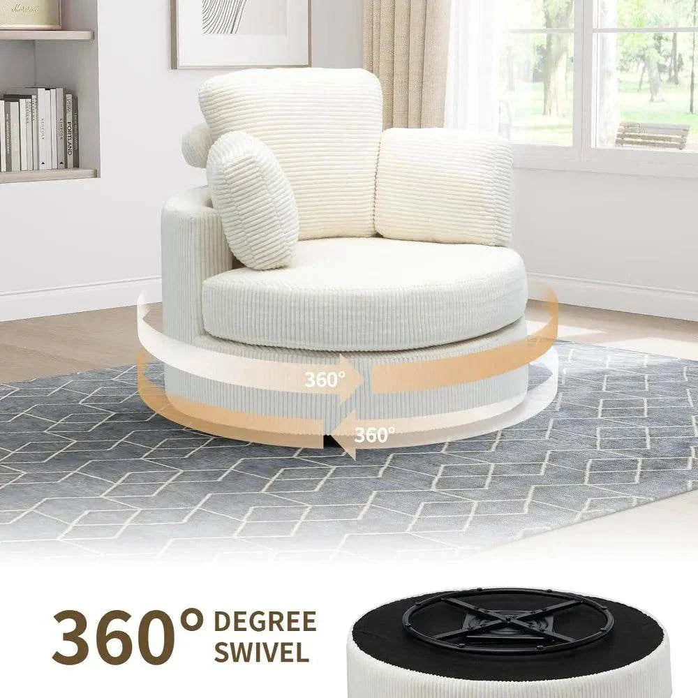 Cozy Round Reading Swivel Accent Chair โ With Ottoman & Pillow ๐๏ธElevate your living space with the Cozy Round Reading Swivel Accent Chair โ With Ottoman & Pillow ๐๏ธ Designed for both comfort and style, this chair features a Shop All I WantShop All I WantCorduroy Swivel Accent Chair โ
