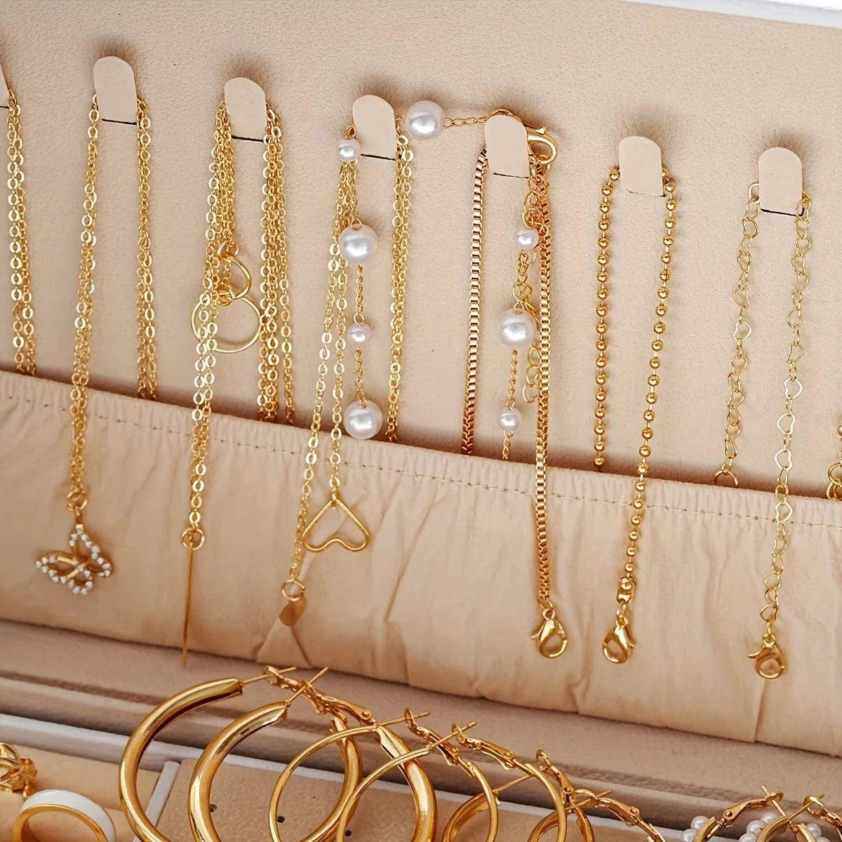 91 Pcs Fashion Metal Jewelry Set | Wide Face Earrings, Necklace & BracMake a bold statement with this 91 Pcs fashion metal jewelry set, featuring wide face earrings, a stunning necklace, and a chic bracelet. Designed for daily wear, thShop All I WantShop All I Want91 Pcs Fashion Metal Jewelry Set