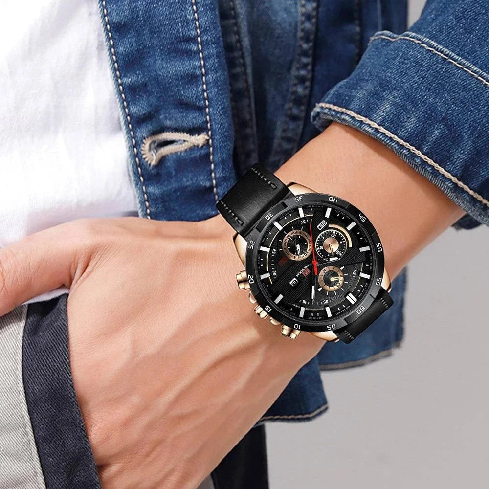Men’s Sports Style Watch – 46mm Large Leather Racing Quartz Watch withThe Men’s Sports Style Watch is designed for the modern man who values both performance and style. This 46mm large watch features a striking black and rose gold coloShop All I WantShop All I WantSports Style Watch – 46mm Large Leather Racing Quartz Watch