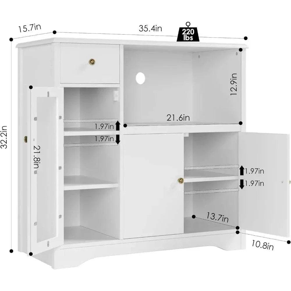 Shop All I Want Buffet Cabinet Sideboard with Doors & Drawer | Storage Cabinet with AdUpgrade your kitchen or dining room with this versatile Buffet Cabinet Sideboard. Featuring doors, a drawer, and adjustable shelves, it’s perfect for organizing yourShop All I WantShop All I WantAdjustable Shelves, Microwave Stand