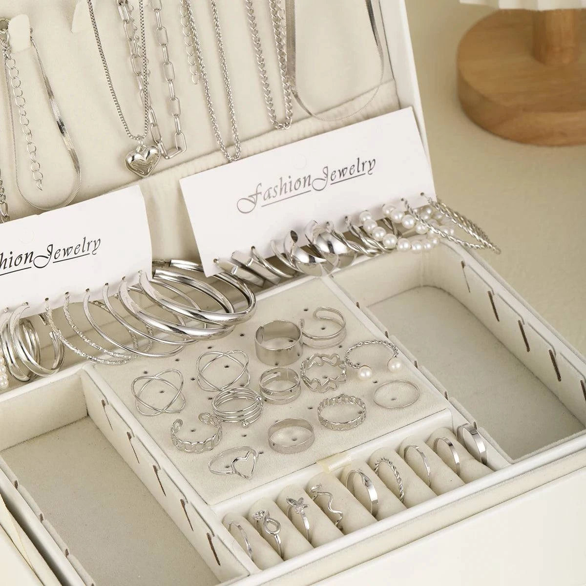 54 Pcs Vintage Pearl Jewelry Set | Elegant Earrings, Rings, Necklaces Elevate your accessory collection with this stunning 54 pcs vintage pearl jewelry set. This elegant assortment includes earrings, rings, heart pendant necklaces, andShop All I WantShop All I Want54 Pcs Vintage Pearl Jewelry Set