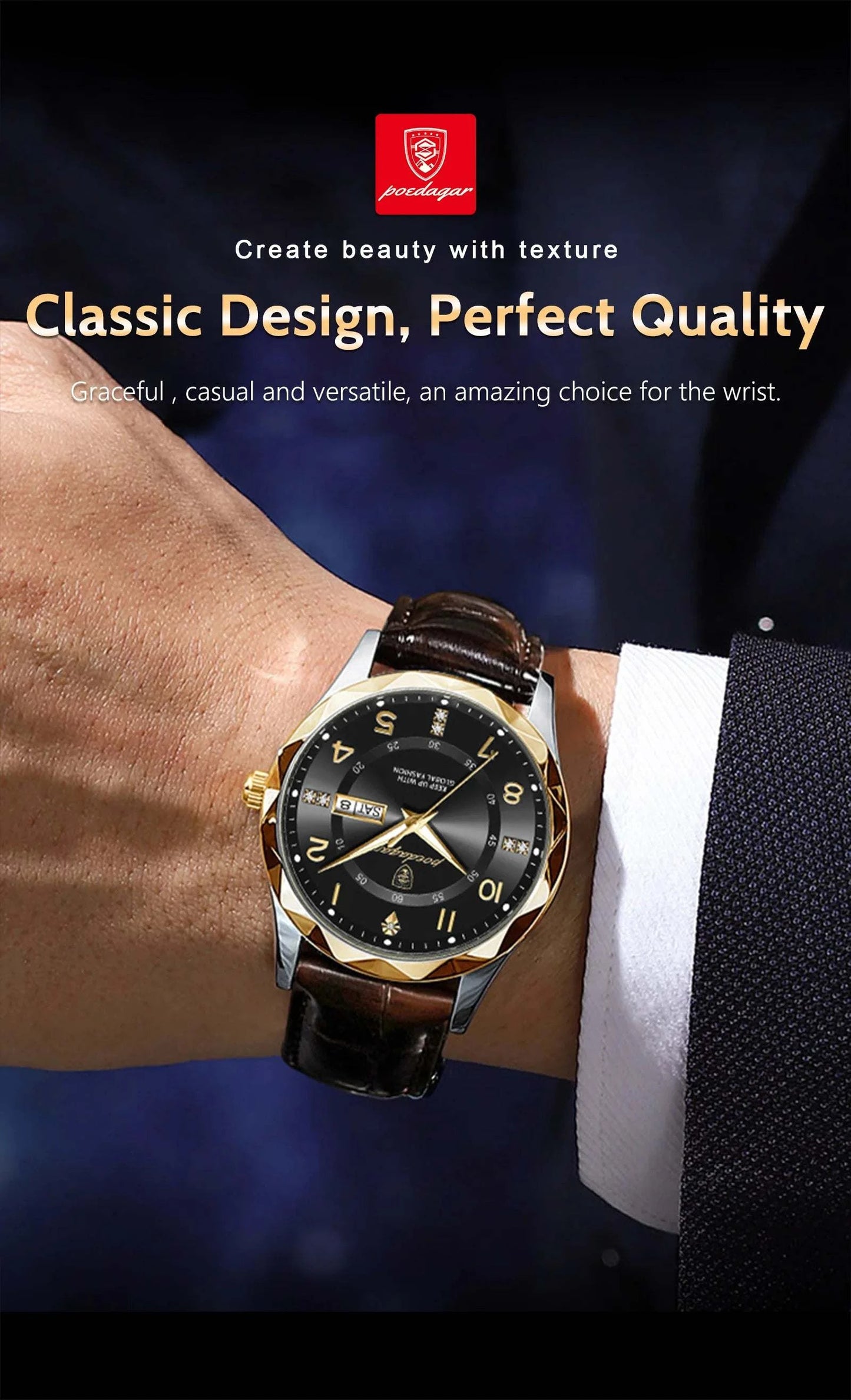 Luxury High-Quality Men’s Watch – Sport Quartz, Waterproof Luminous DaMake a bold statement with the POEDAGAR Fashion Men’s Wristwatch, a luxury timepiece designed for the sophisticated man. This stylish chronograph features a strikingShop All I WantShop All I WantLuxury High-Quality Men’