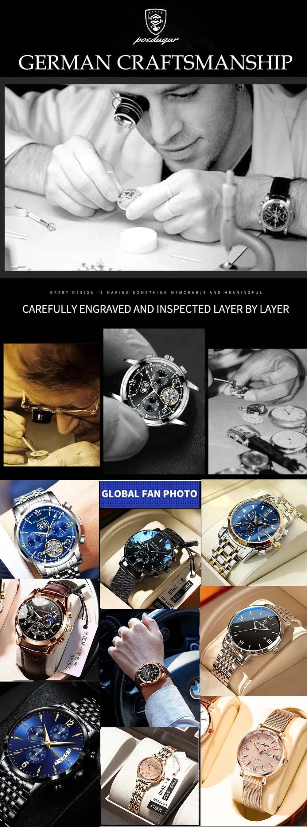 Luxury High-Quality Men’s Watch – Sport Quartz, Waterproof Luminous DaMake a bold statement with the POEDAGAR Fashion Men’s Wristwatch, a luxury timepiece designed for the sophisticated man. This stylish chronograph features a strikingShop All I WantShop All I WantLuxury High-Quality Men’