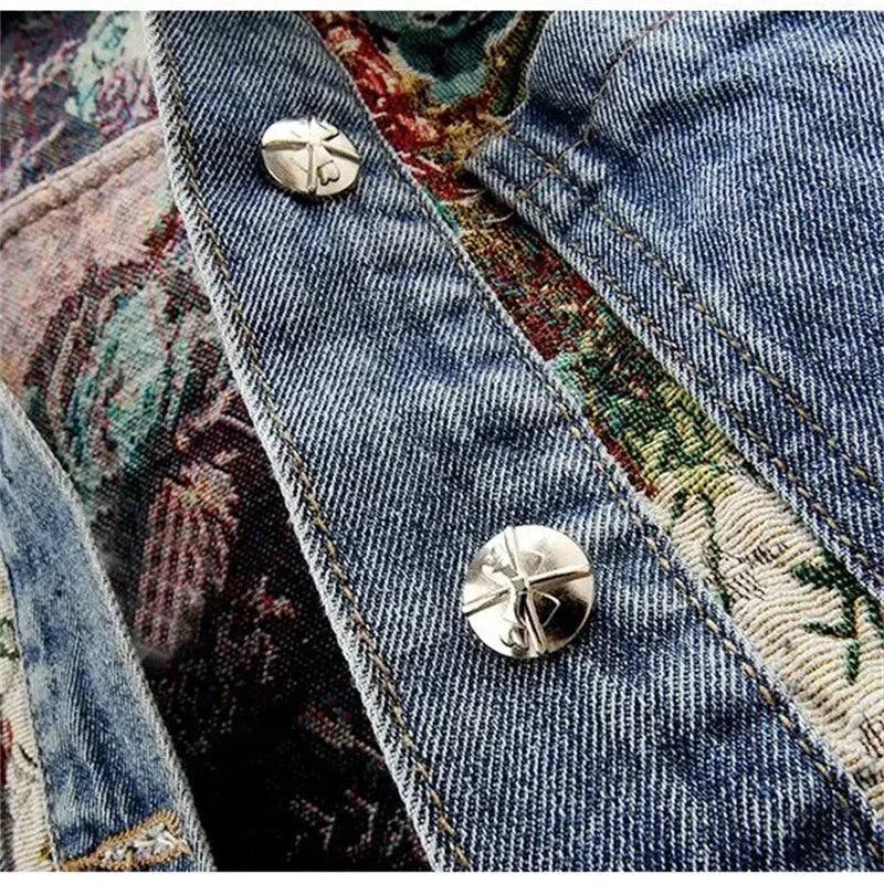 Print Denim Jacket for Women | Splicing Long Sleeve Fashion Coat 🌼Elevate your wardrobe with this print denim jacket for women, perfect for spring and autumn. This stylish short jacket features a unique splicing design with long slShop All I WantShop All I WantSplicing Long Sleeve Fashion Coat 🌼