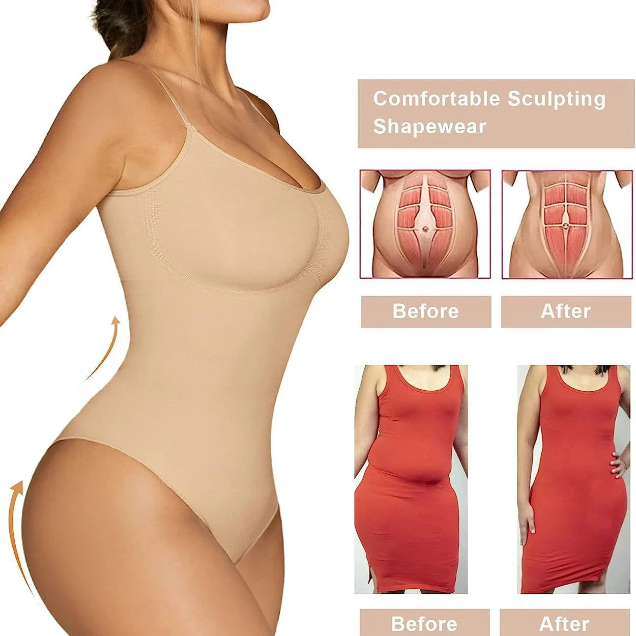Seamless Bodysuit Shapewear: Tummy Control & Thong Design! 🔥✨Transform your silhouette with our seamless bodysuit shapewear, available in sizes XS to 3XL. This versatile bodysuit features a thong design for a smooth finish andShop All I WantShop All I WantSeamless Bodysuit