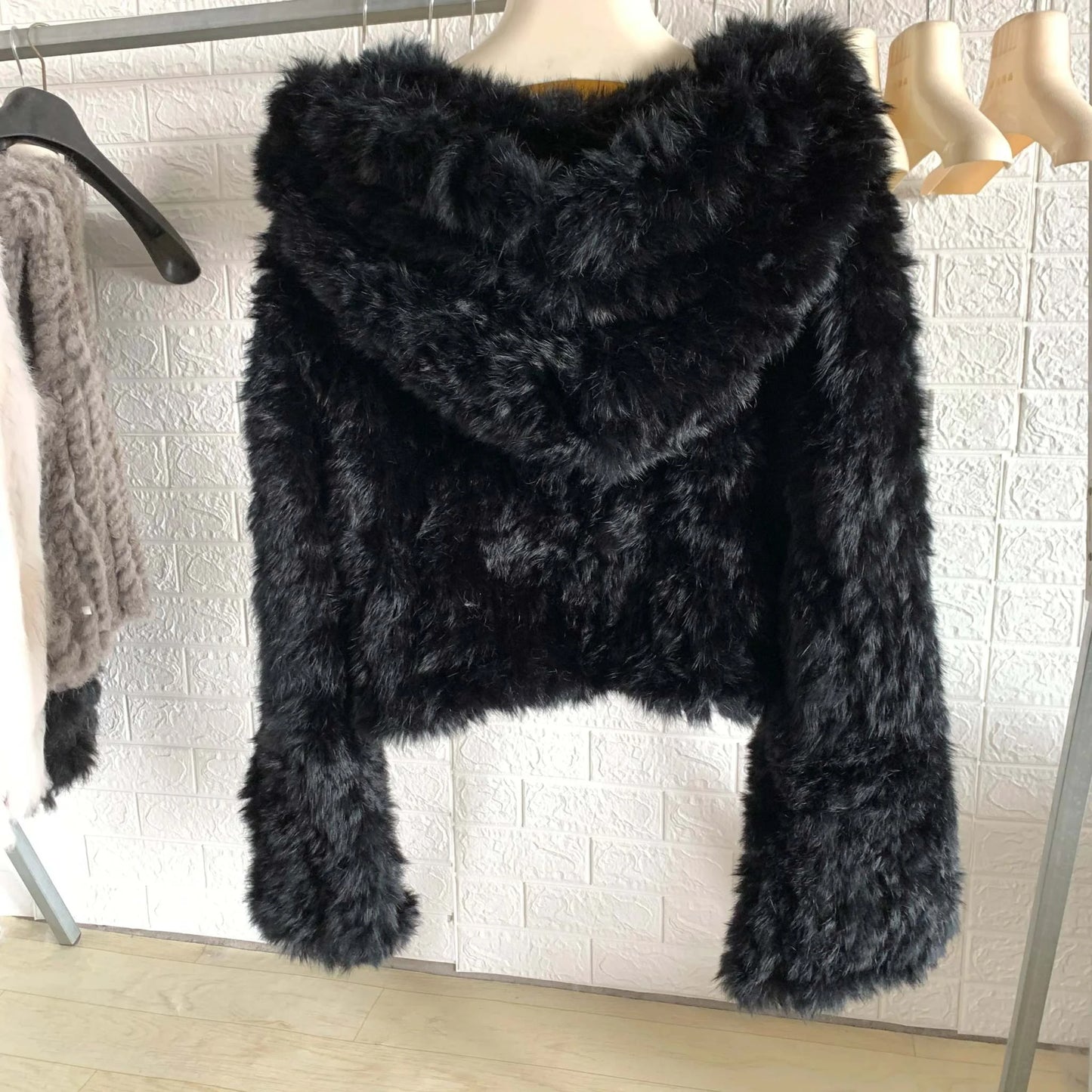 Real Rabbit Fur Coat -Miami stylish warmth 🌴Embrace winter in style with the AnnSirGra Real Rabbit Fur Coat. Featuring 100% genuine rabbit fur with a chic flare sleeve and hood, this coat combines warmth with SHOP ALL I WANTShop All I WantReal Rabbit Fur Coat