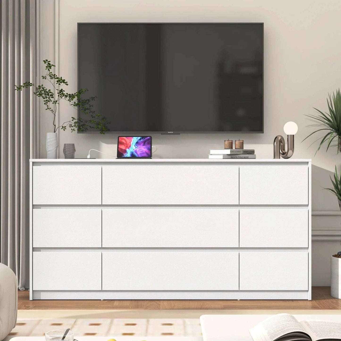 9-Drawer Dresser with Charging Station & Modern Design ⚡Keep your essentials organized in style with this 9-Drawer Dresser, featuring a built-in charging station for your devices. The modern design blends seamlessly into Shop All I WantShop All I Want9-Drawer Dresser