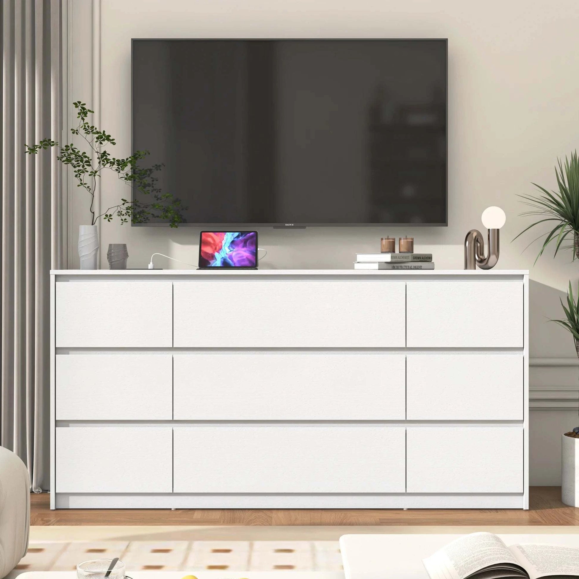 9-Drawer Dresser with Charging Station & Modern Design ⚡Keep your essentials organized in style with this 9-Drawer Dresser, featuring a built-in charging station for your devices. The modern design blends seamlessly into Shop All I WantShop All I Want9-Drawer Dresser