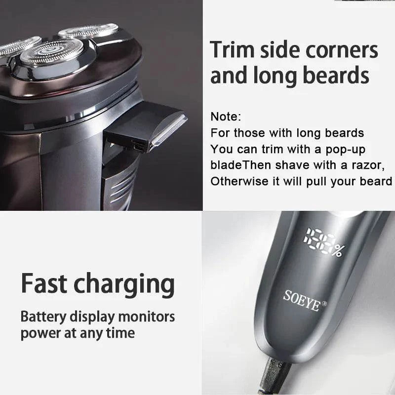 Men's Smart Electric Shaver – Waterproof Beard Trimmer for Wet & Dry UUpgrade your grooming routine with this Men's Smart Electric Shaver, designed for both wet and dry shaving. Featuring an IPX7 waterproof rating, it’s perfect for useShop All I WantShop All I WantMen's Smart