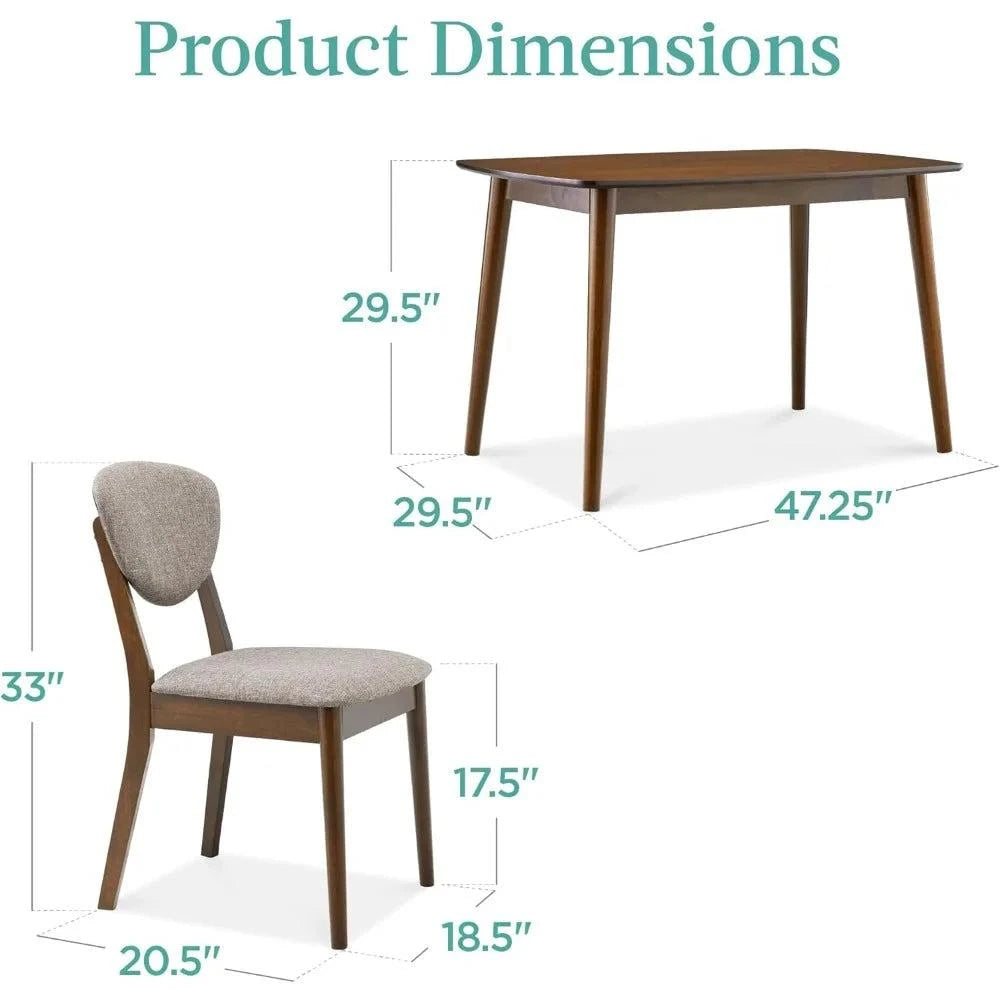 5-Piece Dining Set 🍽️ | Compact Mid-Century Table with 4 Chairs, LighTransform your dining area with the 5-Piece Dining Set 🍽️, featuring a compact Mid-Century table paired with 4 stylish chairs in light gray and walnut finishes. ThiShop All I WantShop All I Want5-Piece Dining Set 🍽️