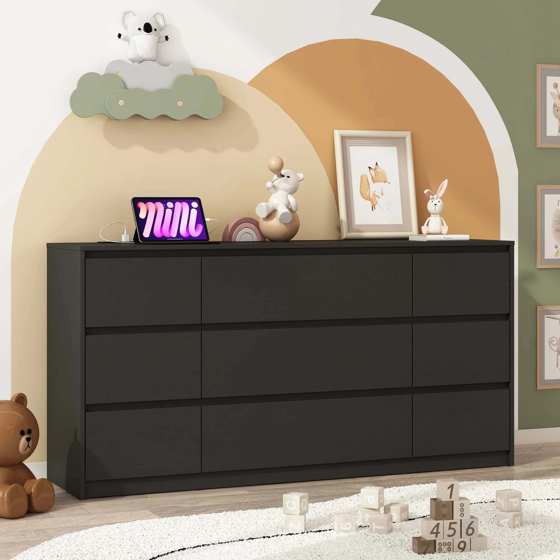 9-Drawer Dresser with Charging Station & Modern Design ⚡Keep your essentials organized in style with this 9-Drawer Dresser, featuring a built-in charging station for your devices. The modern design blends seamlessly into Shop All I WantShop All I Want9-Drawer Dresser