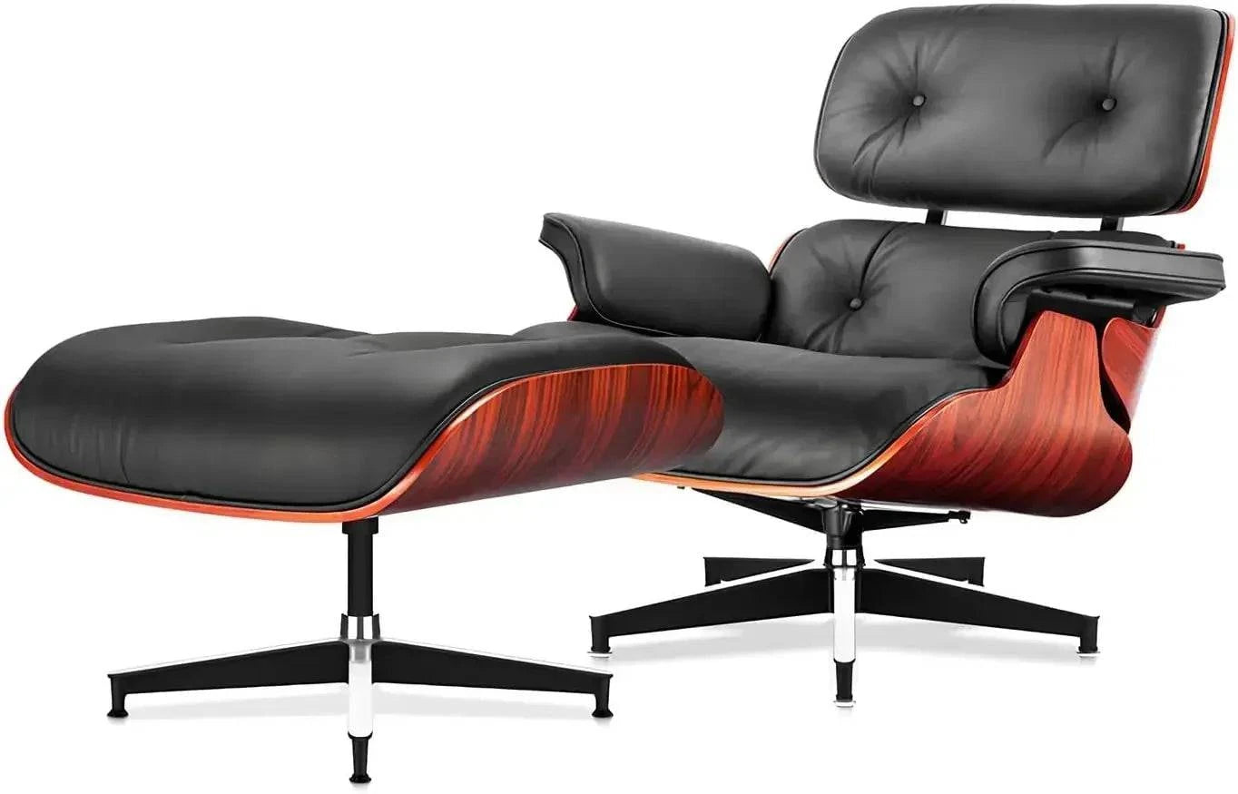 Black Leather Chaise Lounge Chair & Ottoman - Mid Century Modern DesigSPECIFICATIONSBrand Name: MKDKInstallation Method: self-containedOrigin: US(Origin)Hign-concerned Chemical: NoneType: Living Room FurnitureSpecific Use: Chaise LoungShop All I WantShop All I WantBlack Leather