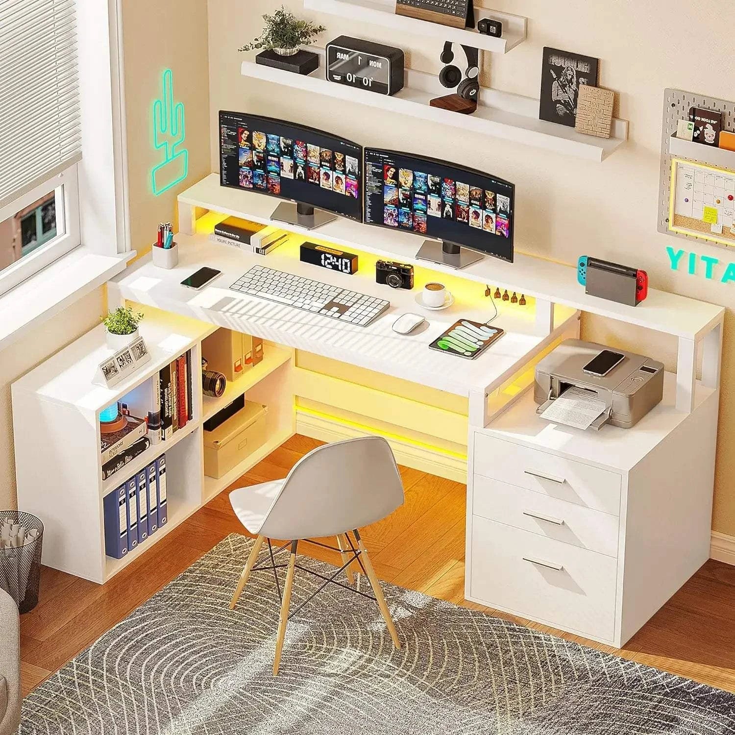Computer Desk Power Outlets & LED LightsShop All I WantShop All I WantComputer Desk Power Outlets & LED Lights
