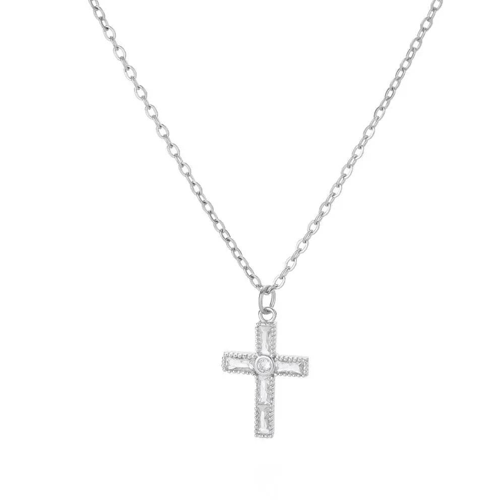 Gold-Plated Zircon Cross Necklace ๐โ๏ธSHOP ALL I WANTShop All I WantGold-Plated Zircon Cross Necklace