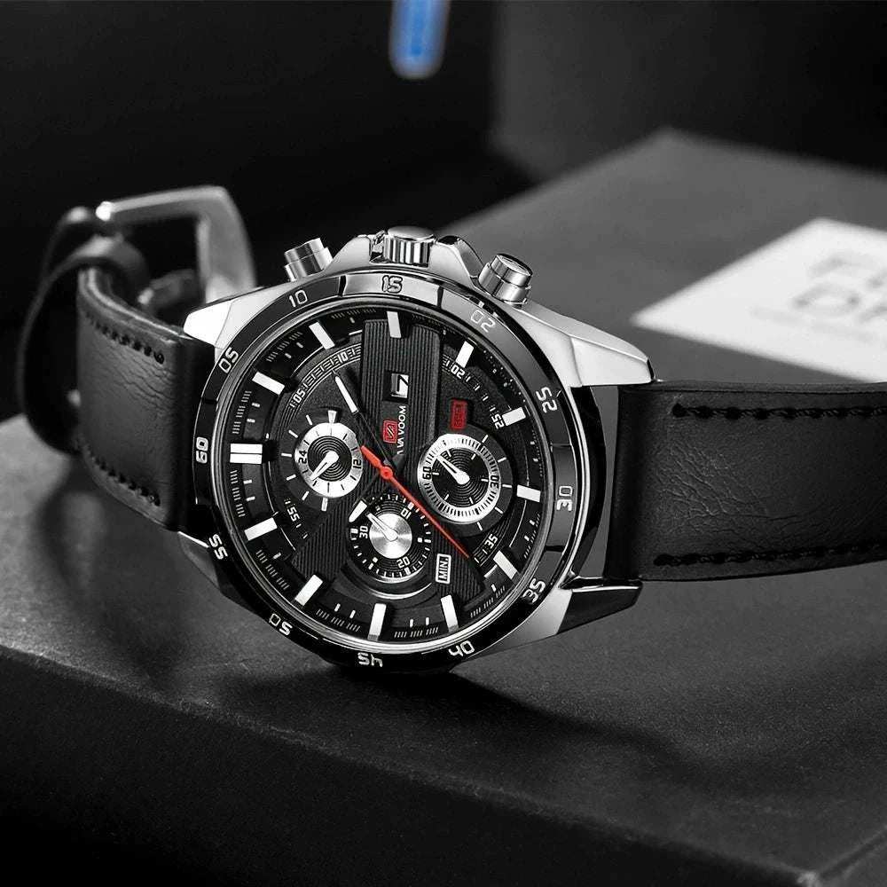 Men’s Sports Style Watch – 46mm Large Leather Racing Quartz Watch withThe Men’s Sports Style Watch is designed for the modern man who values both performance and style. This 46mm large watch features a striking black and rose gold coloShop All I WantShop All I WantSports Style Watch – 46mm Large Leather Racing Quartz Watch