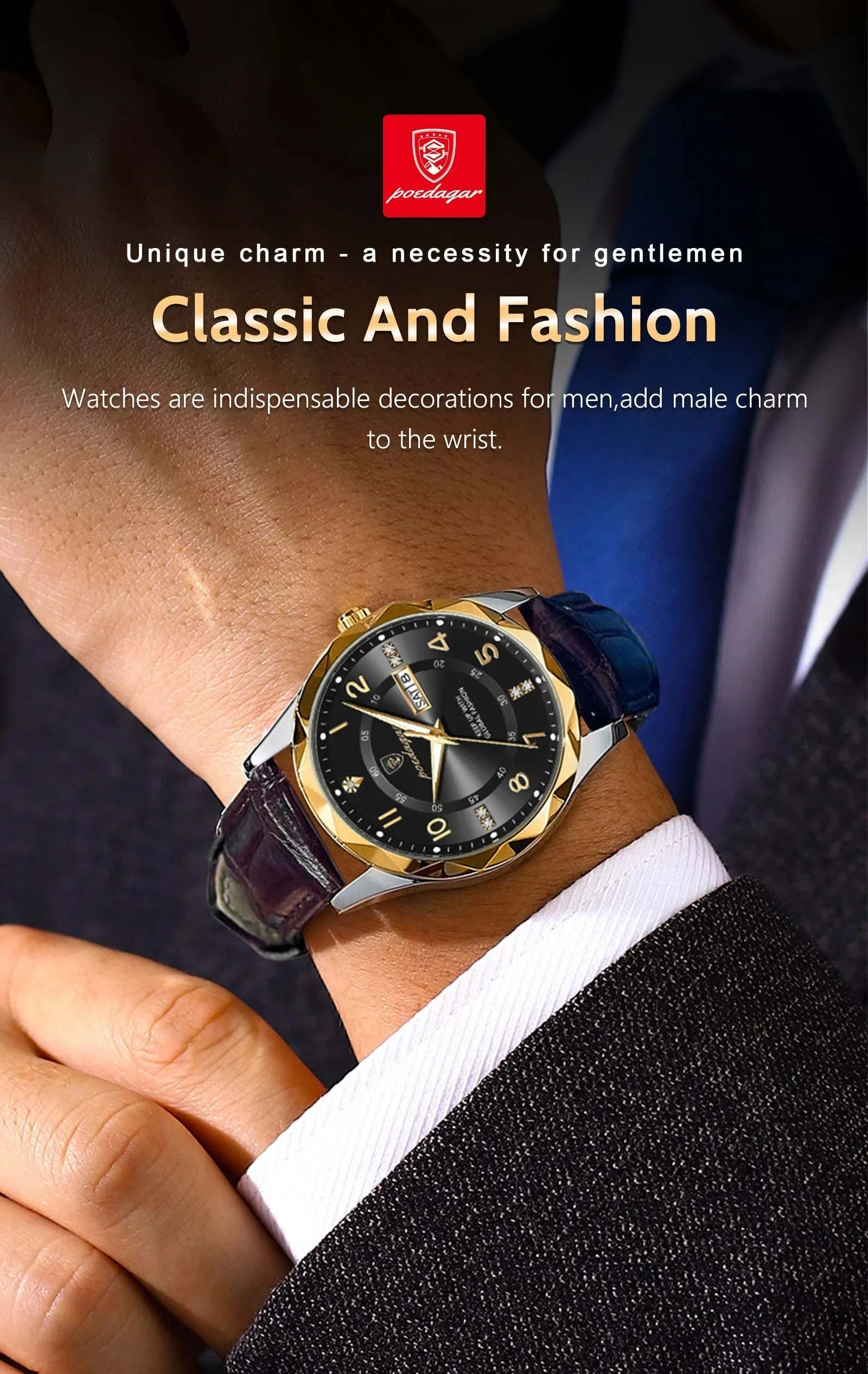 Luxury High-Quality Men’s Watch – Sport Quartz, Waterproof Luminous DaMake a bold statement with the POEDAGAR Fashion Men’s Wristwatch, a luxury timepiece designed for the sophisticated man. This stylish chronograph features a strikingShop All I WantShop All I WantLuxury High-Quality Men’