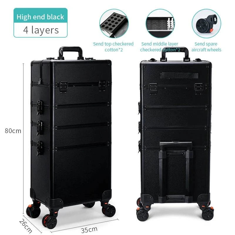 4-in-1 Cosmetic Rolling Trolley on Wheels - Pink Makeup Train Case 💄✨Organize your beauty essentials in style with the 4-in-1 Cosmetic Rolling Trolley on Wheels. Perfect for makeup artists or beauty enthusiasts, this pink makeup trainShop All I WantShop All I Want-1 Cosmetic Rolling Trolley