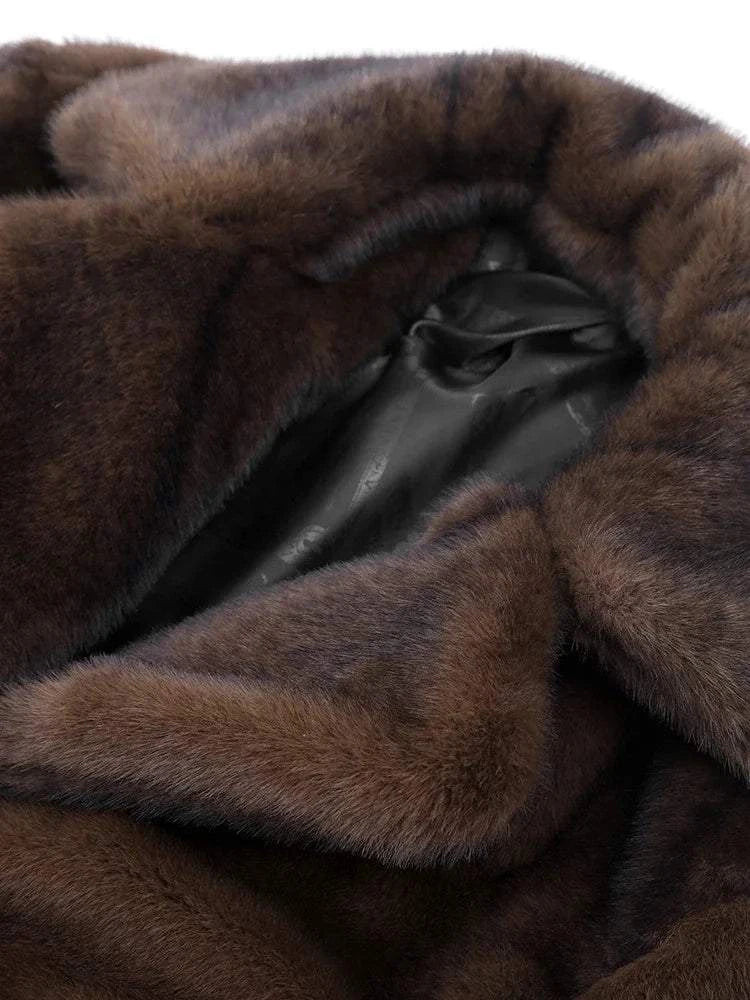 Women’s Dark Brown Faux Fur Overcoat: Plush & Warm Trench! ❄️🧥Stay cozy and stylish this winter with our women's dark brown faux fur long overcoat. This single-breasted fleece trench coat combines luxury and warmth, featuring aShop All I WantShop All I WantWomen’s Dark