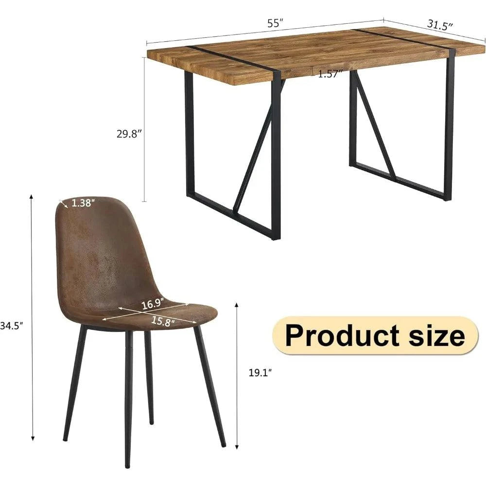 5-Piece Dining Set for 4 π½οΈ | 55β Mid-Century Modern Wooden Table witElevate your dining space with the 5-Piece Dining Set for 4, featuring a 55β Mid-Century Modern Wooden Table paired with fabric chairs. Designed with modern home desShop All I WantShop All I Want5-Piece Dining Set