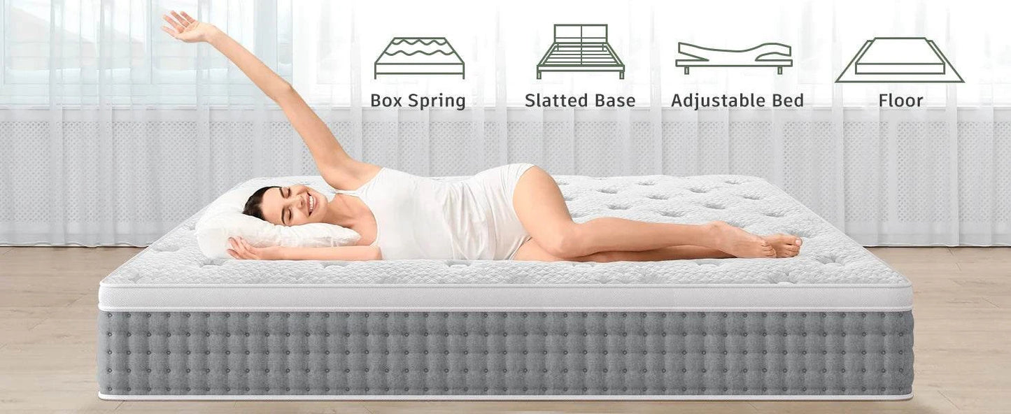 14-Inch Hybrid King Mattress ๐๏ธ Gel memory foam and pocket springs foIndulge in superior comfort with the 14-Inch Hybrid King Mattress ๐๏ธ, designed with gel memory foam and pocket springs for optimal motion isolation. Whether you're Shop All I WantShop All I Want14-Inch Hybrid King Mattress ๐๏ธ Gel memory foam