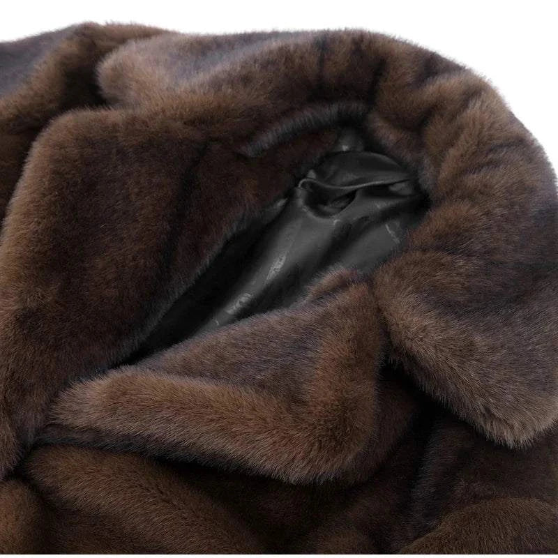 Women’s Dark Brown Faux Fur Overcoat: Plush & Warm Trench! ❄️🧥Stay cozy and stylish this winter with our women's dark brown faux fur long overcoat. This single-breasted fleece trench coat combines luxury and warmth, featuring aShop All I WantShop All I WantWomen’s Dark