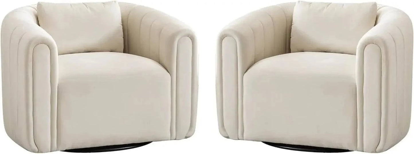 Beige Velvet Swivel Chairs: Comfort! 🪑Upgrade your living room with these Beige Velvet Swivel Chairs, combining comfort and elegance in one stylish package. With ergonomic design, arm rests, and a slat bShop All I WantShop All I WantBeige Velvet