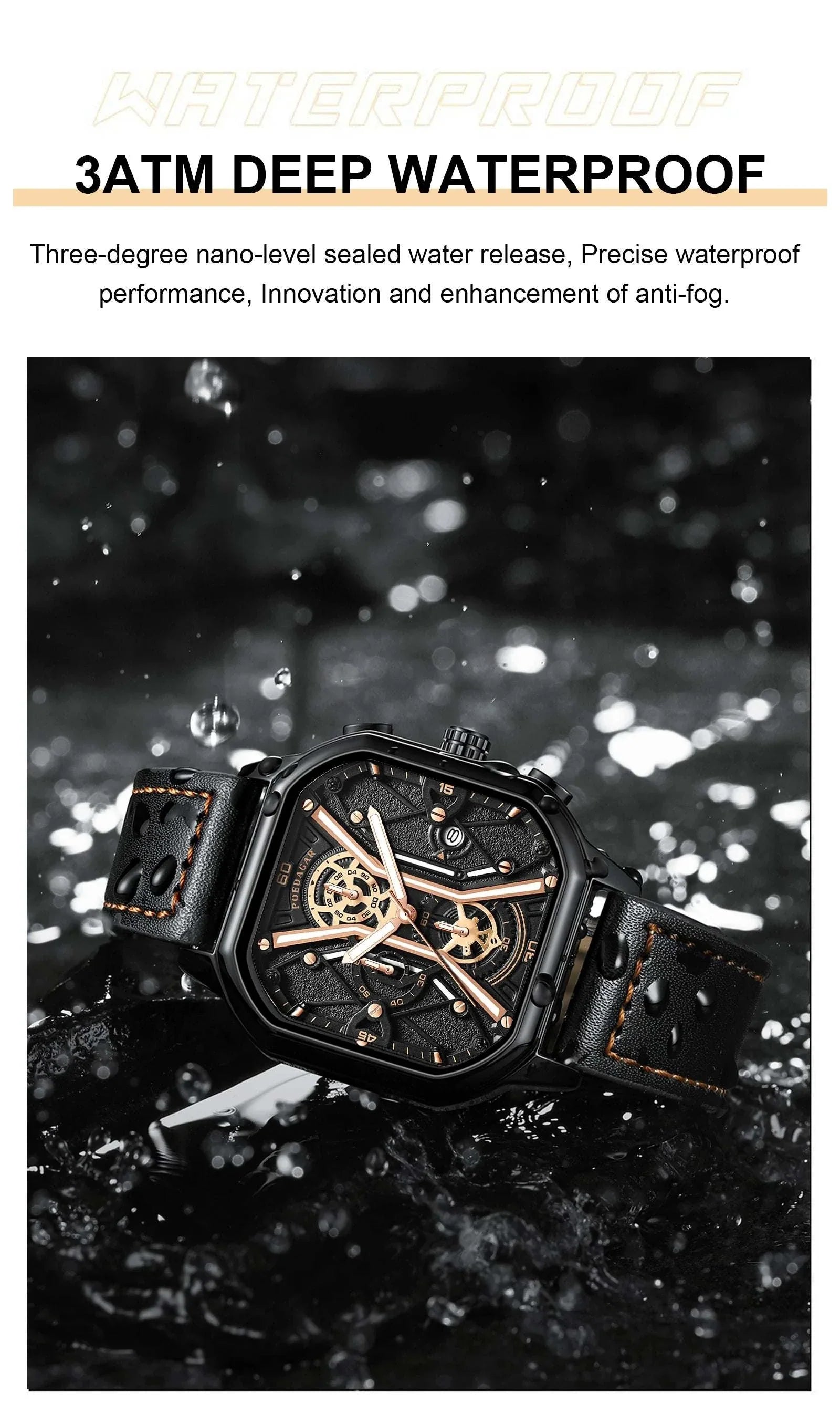 Shop All I Want Luxury Chronograph, Luminous Waterproof Square Dial, Leather Quartz WaMake a bold statement with the POEDAGAR Fashion Men’s Wristwatch, a luxury timepiece designed for the sophisticated man. This stylish chronograph features a strikingShop All I WantShop All I WantLuxury Chronograph, Luminous Waterproof Square Dial, Leather Quartz Watch ⌚💼