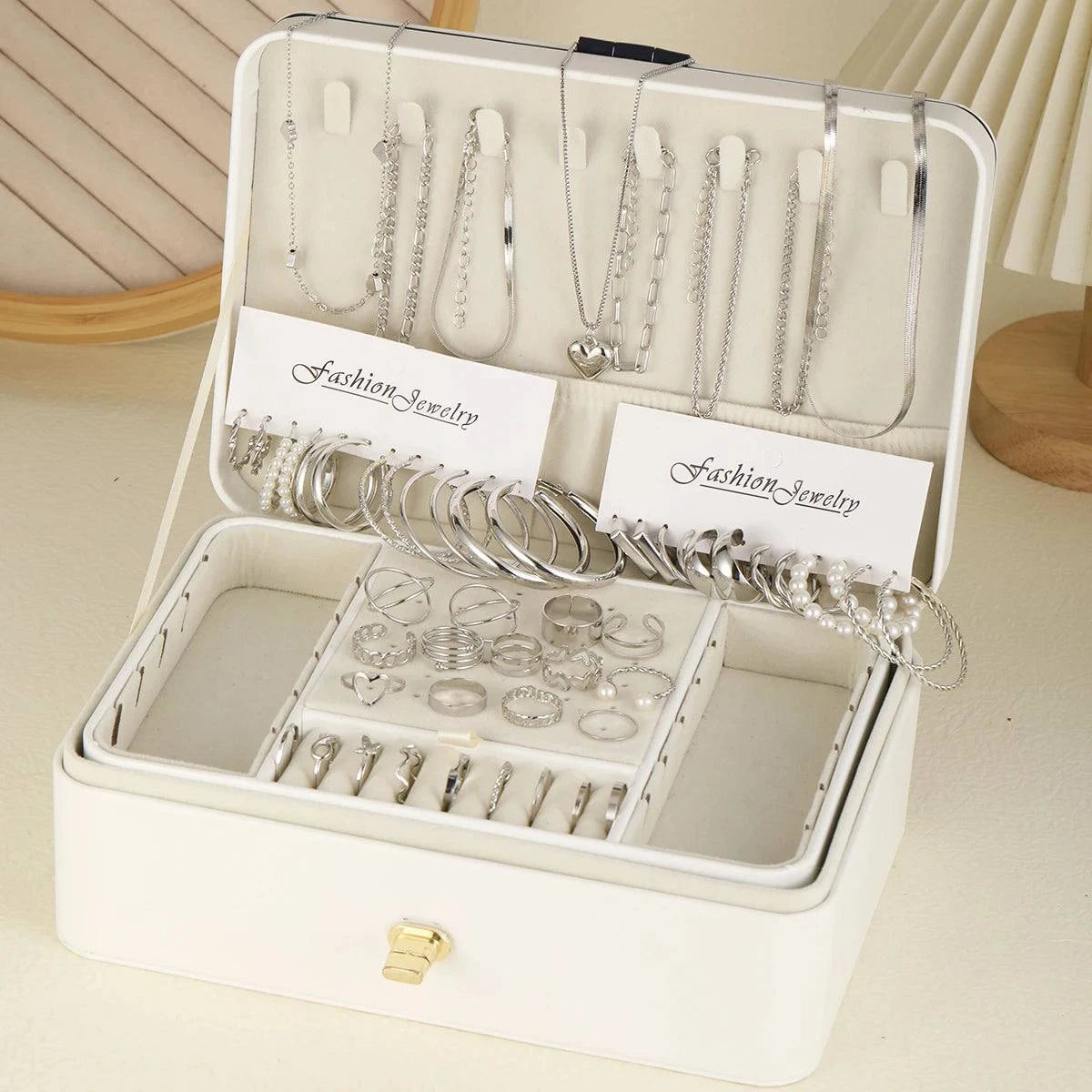 54 Pcs Vintage Pearl Jewelry Set | Elegant Earrings, Rings, Necklaces Elevate your accessory collection with this stunning 54 pcs vintage pearl jewelry set. This elegant assortment includes earrings, rings, heart pendant necklaces, andShop All I WantShop All I Want54 Pcs Vintage Pearl Jewelry Set