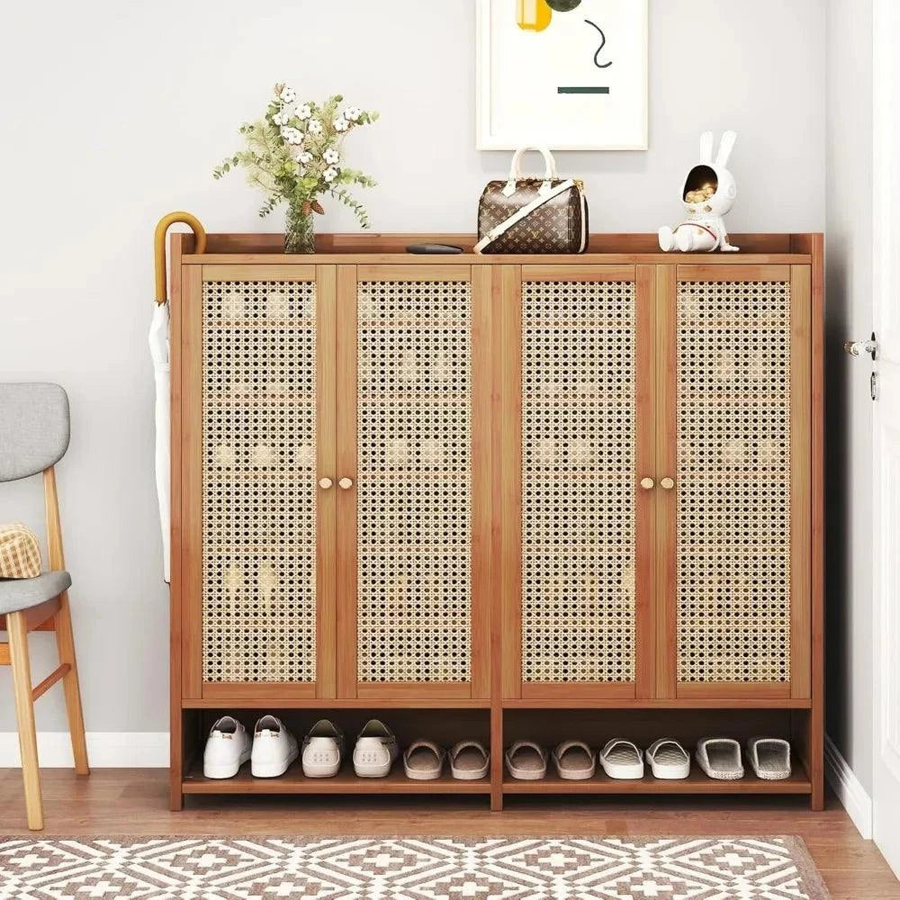 Bamboo Shoe Cabinet with Doors & 8 Tiers 🌿Add a touch of natural elegance to your living room with this bamboo sideboard. Perfect for use as a shoe rack or a stylish storage solution, its sleek, modern desigShop All I WantShop All I WantBamboo Shoe Cabinet