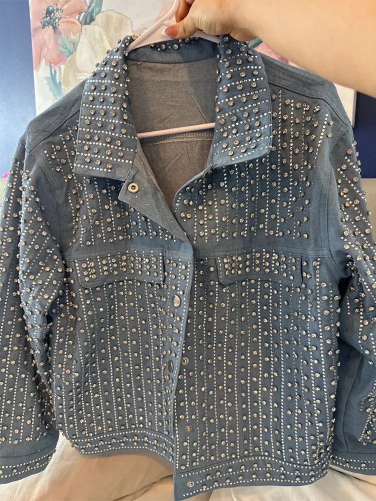Patchwork Rivet Denim Jacket: Trendy Streetwear for Women! ✨This fashionable outerwear features a unique patchwork design adorned with stylish rivets, making it a standout piece for any casual outfit. With a classic lapel andShop All I WantShop All I WantPatchwork Rivet