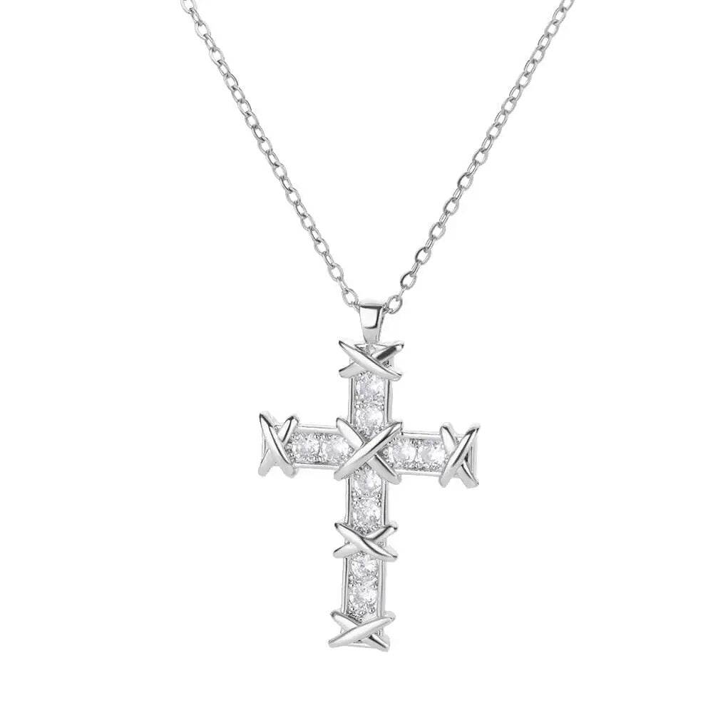 Gold-Plated Zircon Cross Necklace ๐โ๏ธSHOP ALL I WANTShop All I WantGold-Plated Zircon Cross Necklace