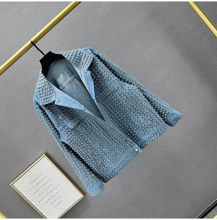 Patchwork Rivet Denim Jacket: Trendy Streetwear for Women! ✨This fashionable outerwear features a unique patchwork design adorned with stylish rivets, making it a standout piece for any casual outfit. With a classic lapel andShop All I WantShop All I WantPatchwork Rivet