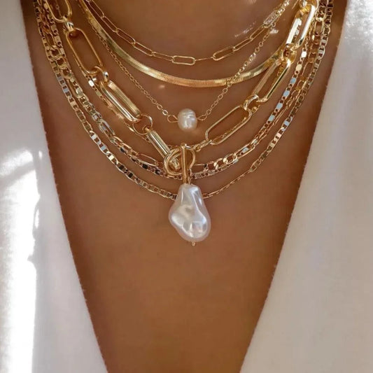 Vintage Gold Multi-Layer Necklace Set: Boho Chic Jewelry! ✨💖Elevate your accessory game with our vintage gold multi-layer necklace set, designed for the modern woman who loves boho style. This trendy jewelry piece features muShop All I WantShop All I WantVintage Gold