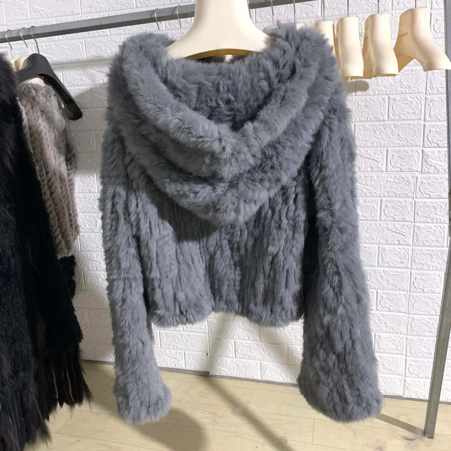 Real Rabbit Fur Coat -Miami stylish warmth 🌴Embrace winter in style with the AnnSirGra Real Rabbit Fur Coat. Featuring 100% genuine rabbit fur with a chic flare sleeve and hood, this coat combines warmth with SHOP ALL I WANTShop All I WantReal Rabbit Fur Coat