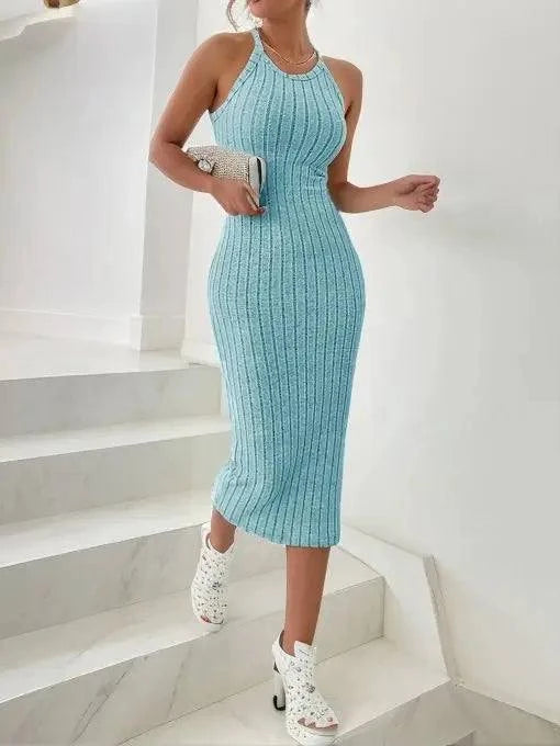 Sleek Halter Bodycon Dress 🌟Elegant allure that dazzles everywhere. Our chic update on the classic bodycon dress in a form-fitting and ultra-comfortable fabric. Designed with a halter neck, midSHOP ALL I WANTShop All I WantSleek Halter Bodycon Dress