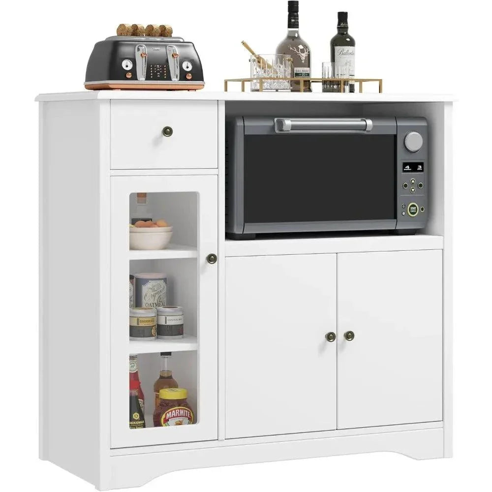 Shop All I Want Buffet Cabinet Sideboard with Doors & Drawer | Storage Cabinet with AdUpgrade your kitchen or dining room with this versatile Buffet Cabinet Sideboard. Featuring doors, a drawer, and adjustable shelves, it’s perfect for organizing yourShop All I WantShop All I WantAdjustable Shelves, Microwave Stand