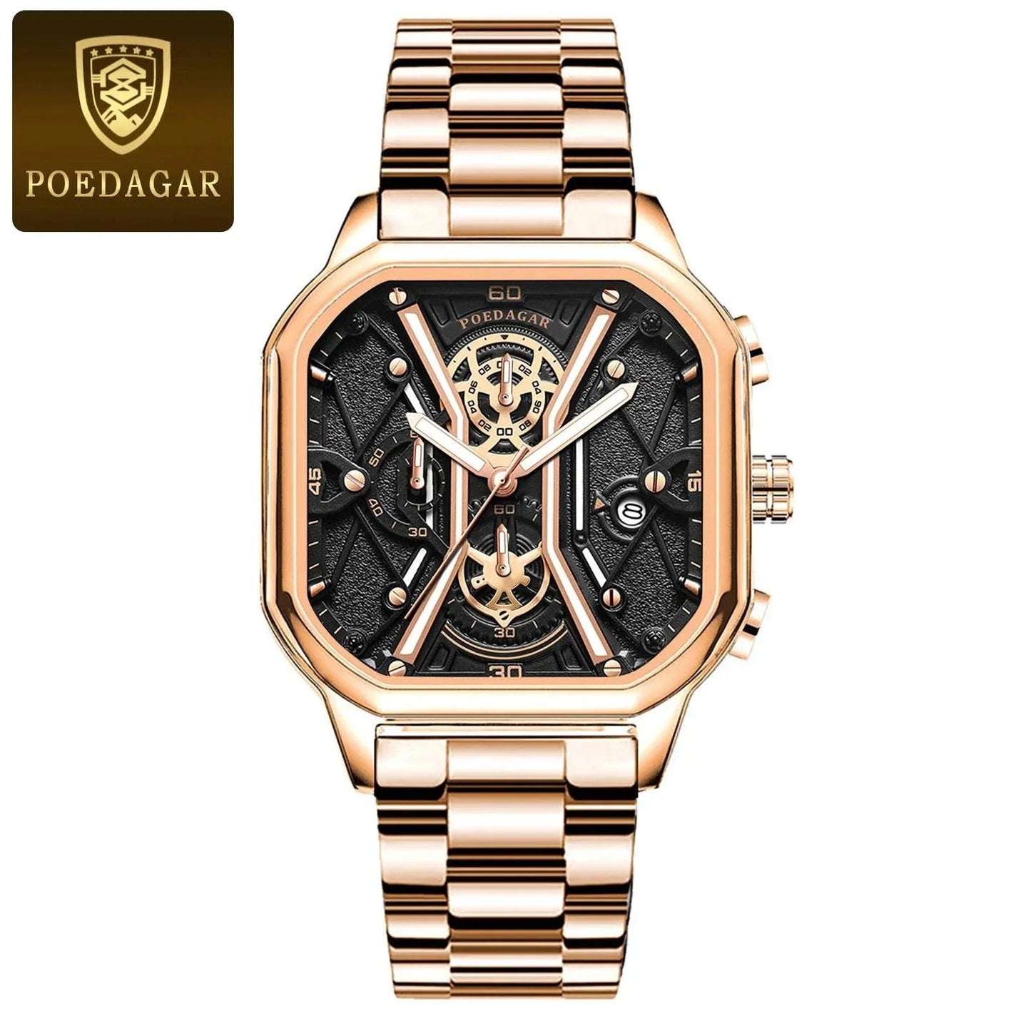 Shop All I Want Luxury Chronograph, Luminous Waterproof Square Dial, Leather Quartz WaMake a bold statement with the POEDAGAR Fashion Men’s Wristwatch, a luxury timepiece designed for the sophisticated man. This stylish chronograph features a strikingShop All I WantShop All I WantLuxury Chronograph, Luminous Waterproof Square Dial, Leather Quartz Watch ⌚💼
